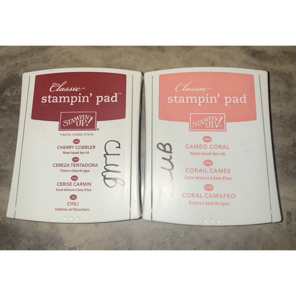 Stampin Up Ink Pad Lot Of 2 , Cherry Cobbler , Cameo Coral
